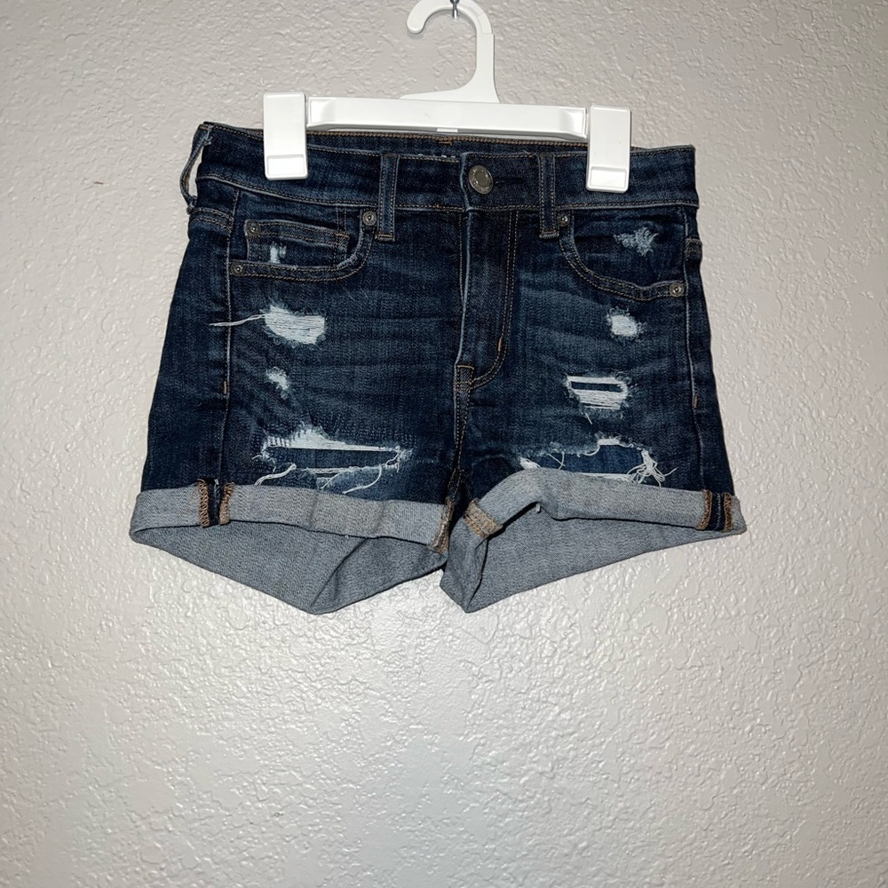 American Eagle Hi-Rise Shortie Denim Jean Shorts